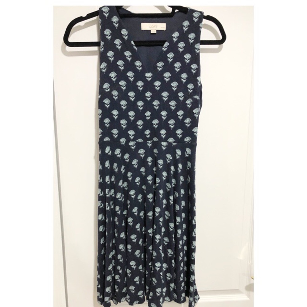LOFT Patterned Dress EUC XSP extra small petite